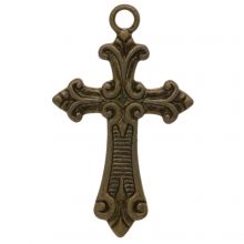 Charm Cross (39 x 23 mm) Bronze (5 pcs)