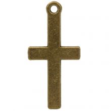 Charm Cross (35 x 17 mm) Bronze (5 pcs)