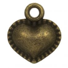 Charm Heart (13 x 11 mm) Bronze (15 pcs)