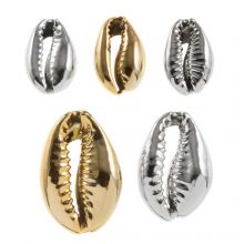 Cowrie Shell Beads (17 x 12 x 5.5 mm) Gold (2 pcs)