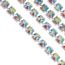 Rhinestone Chain (2.3 mm) Silver - Crystal AB (2 meters)
