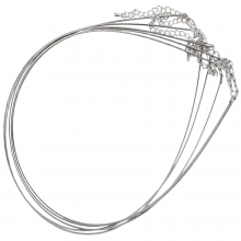 Wire Necklace with Chain Extension (48 cm) Silver (5 pcs)