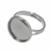 Adjustable Ring (14 mm) Antique Silver (5 pcs)