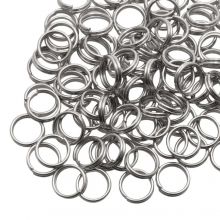 Stainless Steel Split Rings (6 x 1.2 mm) Antique Silver (100 pcs)