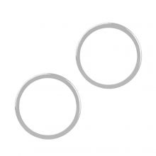 Stainless Steel Closed Rings Fine (outer size 20 mm, inner size 18 mm) Antique Silver (10 pcs)