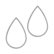 Stainless Steel Closed Rings Teardrop (21 x 11 x 1 mm) Antique Silver (4 pcs)