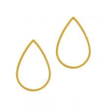 Stainless Steel Closed Rings Teardrop (16 x 11 x 1 mm) Gold (4 pcs)