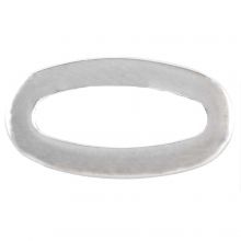 Stainless Steel Closed Rings (outside size 17 x 9.5 mm inside size 12 x 4 mm) Antique Silver (5 pcs)