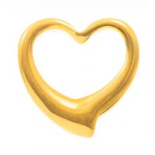 Stainless Steel Charm Heart (16 x 16 x 3 mm) Gold (1 pcs)