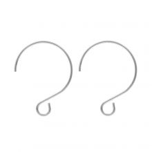 Stainless Steel Earring Hooks (19.5 x 15 mm) Antique Silver (4 pcs)