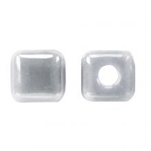 Ceramic Beads Cube (6 x 6.5 mm) Light Grey (10 pcs)