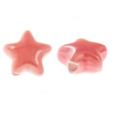 Ceramic Beads Star (14 x 8 mm) Salmon Pink (3 pcs)