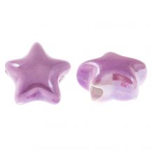 Ceramic Beads Star (14 x 8 mm) Violet (3 pcs)