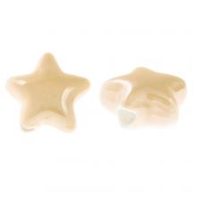Ceramic Beads Star (14 x 8 mm) Beige (3 pcs)