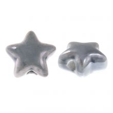 Ceramic Beads Star (14 x 8 mm) Steel Grey (3 pcs)