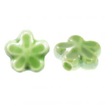 Ceramic Beads Flower (11.5 x 12 x 5.5 mm) Light Green (5 pcs)