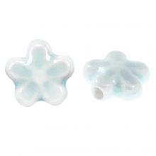 Ceramic Beads Flower (11.5 x 12 x 5.5 mm) Pastel Blue (5 pcs)