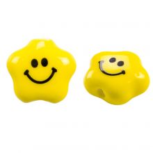 Ceramic Smiley Face Beads  (15 x 7 mm) Yellow (3 pcs)