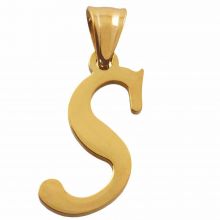 Stainless Steel Letter Pendant S (32 mm) Gold (1 pc)