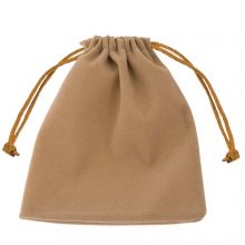 Velvet Bags (9 x 7 cm) Light Taupe (10 pcs)