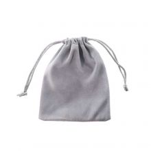Velvet Bags (9 x 7 cm) Light Grey (10 pcs)