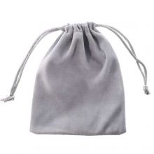 Velvet Bags (15 x 12 cm) Light Grey (10 pcs)