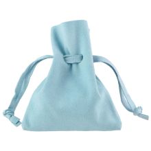 Faux Suede Bags (10 x 8 cm) Cool Blue (5 pcs)