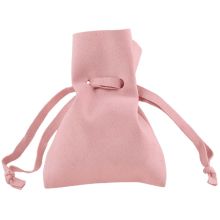 Faux Suede Bags (10 x 8 cm) Pastel Pink (5 pcs)