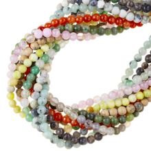 Bead Mix - Gemstone Beads (4 mm) Mixed Stones (20 Strands)