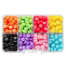 Bead Kit - Acrylic Beads (7 x 4 mm) Mix Color-White (500 pcs)