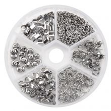 Variety Pack - Jewelry findings Stainless Steel (Antique Silver) 126 pcs