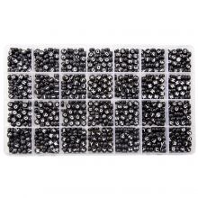Bead Kit XL - Letter Beads A/Z (7 x 3.5 mm) Black-White (35 beads per letter)