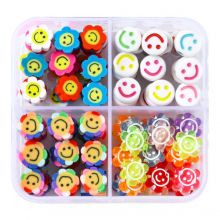 Ceramic Smiley Face Beads (7 mm) Yellow (5 pcs)