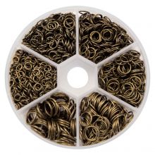 Variety Pack - Jump Rings (4 - 10 x 0.6 - 1 mm) Bronze (1500 pcs)