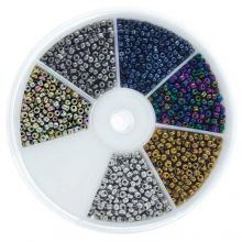 Bead Kit - Electroplated Seed Beads (2 mm) Mix Color