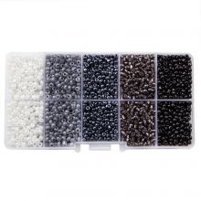 Bead Kit - Seed Beads (3 mm) Mix Color Grey