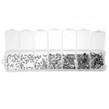Variety Pack - End Caps (1 / 1,5 / 2 / 2,5 / 3,5 / 4,5 / 5 mm) Antique Silver (180 pcs)