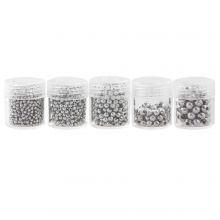 Bead Kit - Metal Beads (2 / 2.5 / 3/ 4 en 5 mm) Antique Silver (2300 pcs)