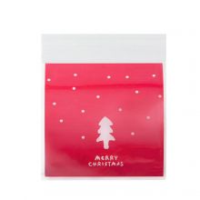 Gift bag Merry Christmas (11 x 9.7 cm) Red (10 pcs)