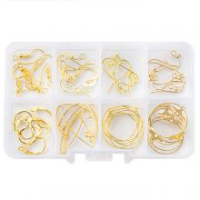 Jewelry Making Kit- Earrings (6 different types) Gold (42 pcs)