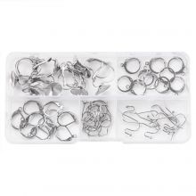 Jewelry Making Kit- Stainless Steel Earrings (5 different types) Antique Silver
