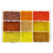 Bead Kit - Seed beads (2 mm / 9 x 50 grams) Mix Color Yellow