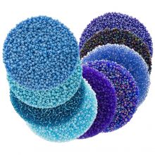 Bead Kit - Seed beads (2 mm / 9 x 50 grams) 'Mix Color Blue'