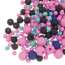 Bead Mix  - Acrylic Beads Mat (4 - 6 - 8 mm) Pastel Pink Mix (50 gram)