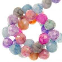 Faceted Crackle Beads Round (8 mm) Mix Color AB (60 pcs)