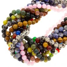 Bead Mix - Gemstone Beads (8 mm) Mixed Stones (10 Strands / 500 pcs)