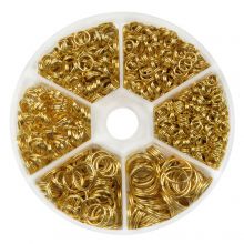 Variety Pack - Split Rings (4 - 10 x 1.4 mm) Gold (1050 pcs)