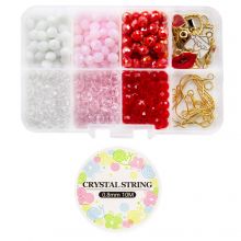 Jewelry Making Kit - Glass Beads & Findings (various sizes) Mix Color