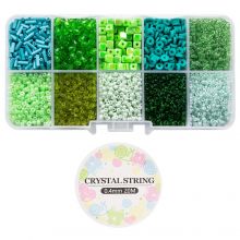 Jewelry Making Kit - Glass Beads, Polymer Clay Beads & Acrylic Beads (various sizes) Mix Color Green