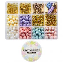 Jewelry Making Kit - Acrylic Beads, Charms & Findings (various sizes) Mix Color